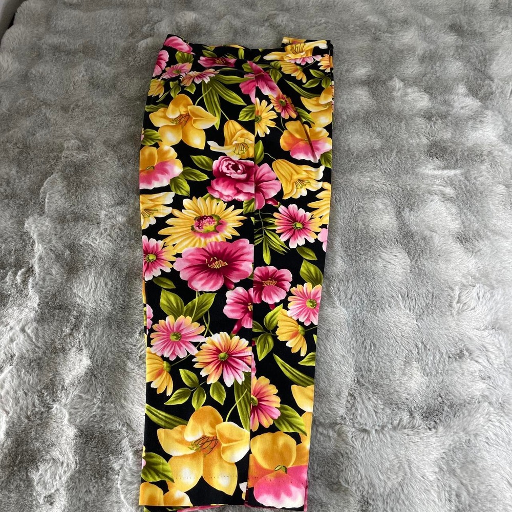 Briggs Vintage Floral Print Cropped Pants-0189